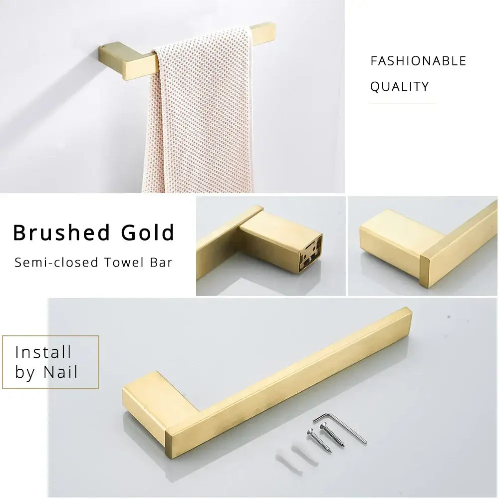 Modern black matte bathroom hardware set – 4 piece decor