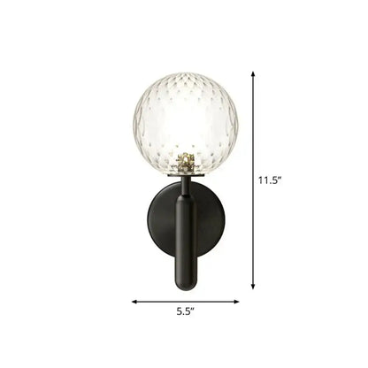Modern black matte glass globe wall sconce stairs lighting
