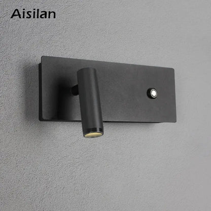 Modern black matte led wall sconce bedroom reading light