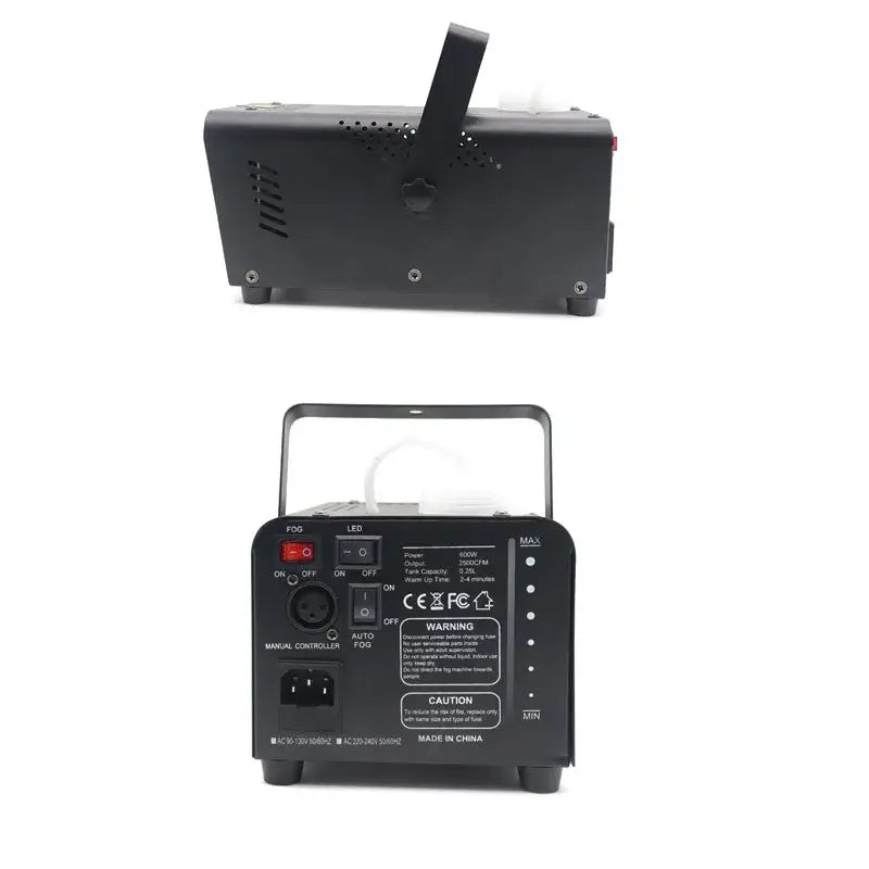 Modern black metal 500w smoke machine with rgb led party lights