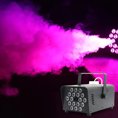 Modern black metal 500w smoke machine with rgb led party lights