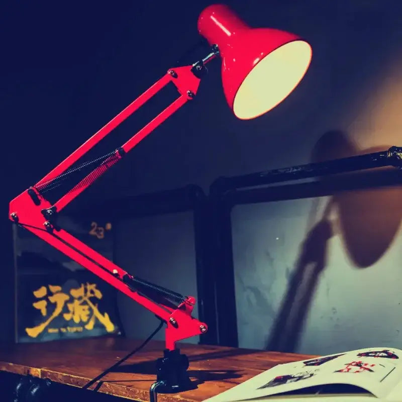 Modern black metal adjustable swing arm desk lamp bedroom office