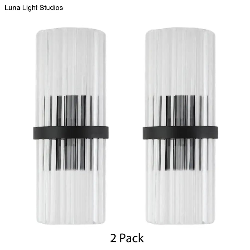 Modern black metal and crystal pipe wall sconce for dining room e12 e14