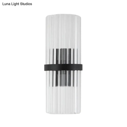 Modern black metal and crystal pipe wall sconce for dining room e12 e14
