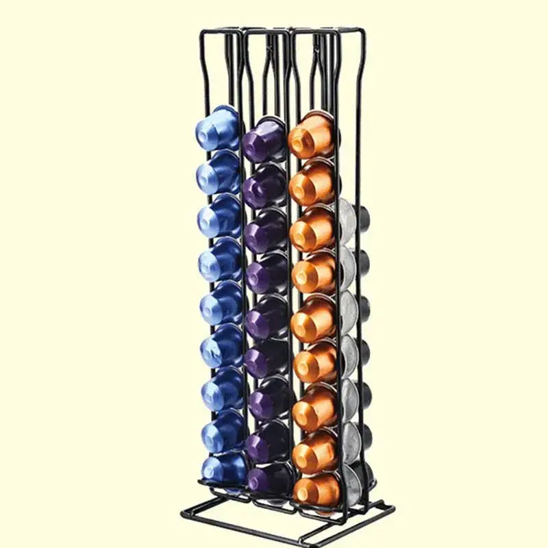 Modern black metal coffee capsule holder stand kitchen storage