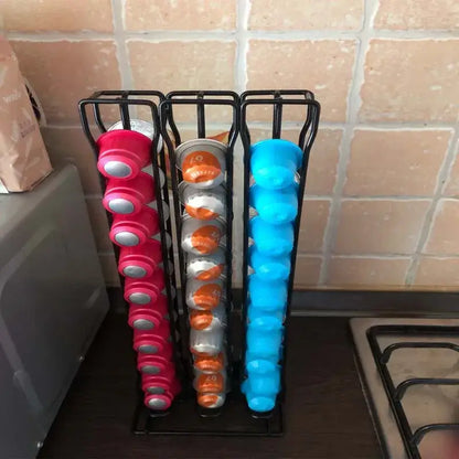 Modern black metal coffee capsule holder stand kitchen storage