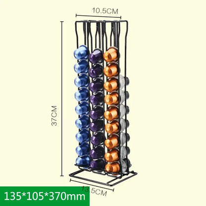 Modern black metal coffee capsule holder stand kitchen storage
