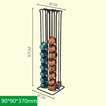 Modern black metal coffee capsule holder stand kitchen storage
