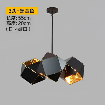 Modern black metal dna chandelier – dining room geometric light