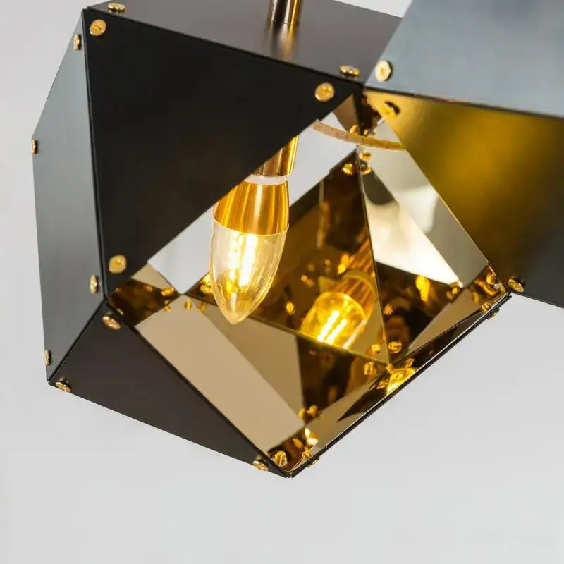 Modern black metal dna chandelier – dining room geometric light