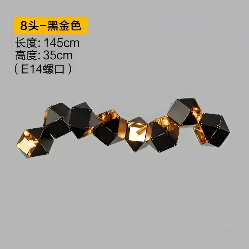 Modern black metal dna chandelier – dining room geometric light