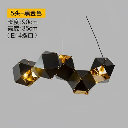 Modern black metal dna chandelier – dining room geometric light