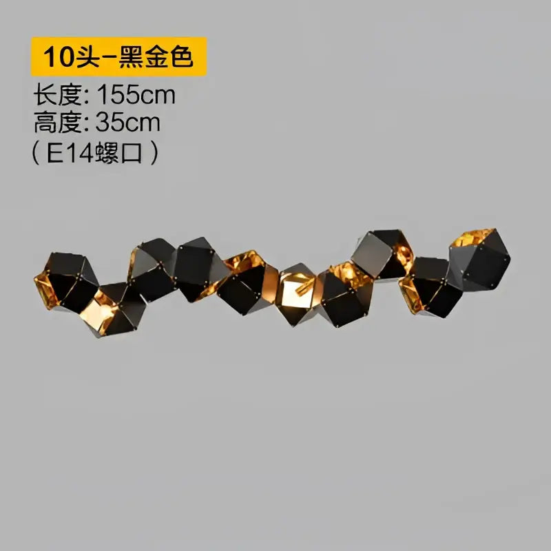 Modern black metal dna chandelier – dining room geometric light