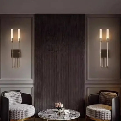 Modern black metal double headed led wall lamp bedroom sconce