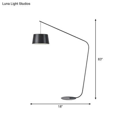 DecorBites™ Modern Black Metal Floor Lamp with Unique Linear Capsule Arch Design for Living Room