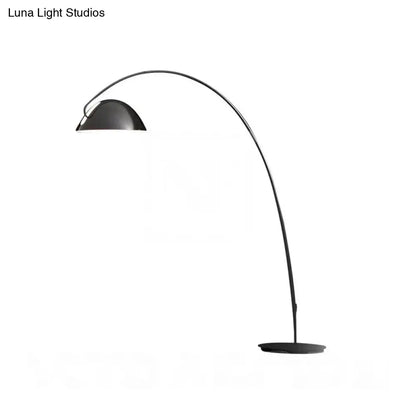 DecorBites™ Modern Black Metal Floor Lamp with Unique Linear Capsule Arch Design for Living Room