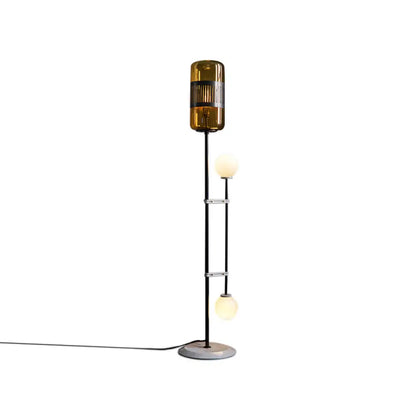 DecorBites™ Modern Black Metal Floor Lamp with Unique Linear Capsule Arch Design for Living Room