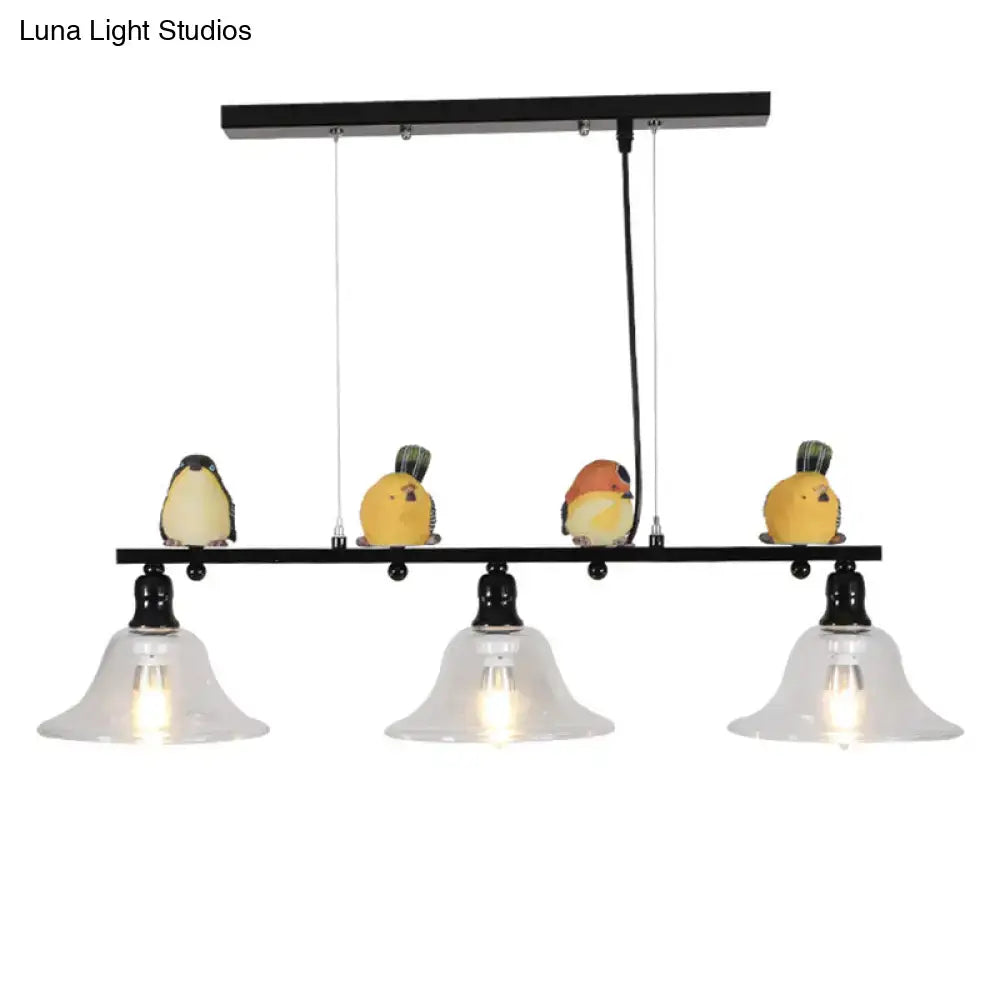 Modern black metal island pendant with birds – kitchen 110v-120v light