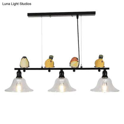 Modern black metal island pendant with birds – kitchen 110v-120v light