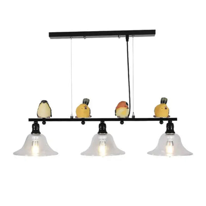 Modern black metal island pendant with birds – kitchen 110v-120v light