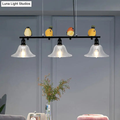 Modern black metal island pendant with birds – kitchen 110v-120v light