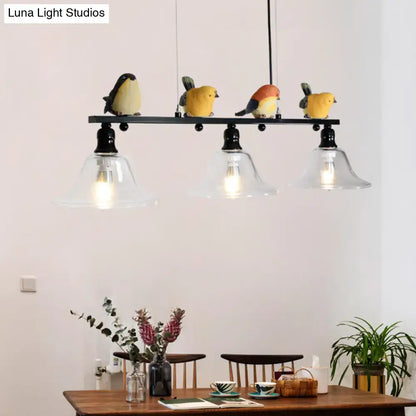Modern black metal island pendant with birds – kitchen 110v-120v light