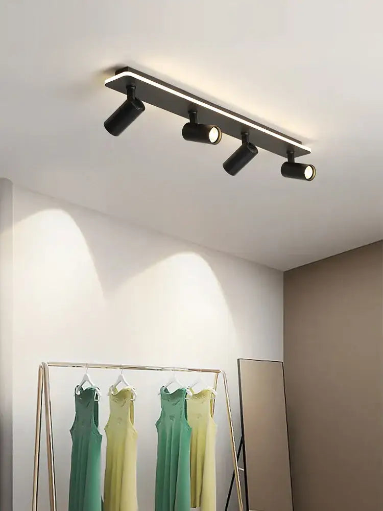 Modern black metal led ceiling lamp – living room track lighting