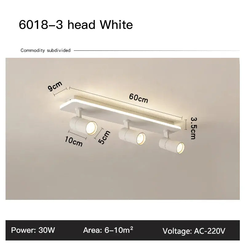 Modern black metal led ceiling lamp – living room track lighting