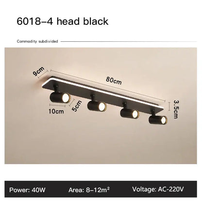 Modern black metal led ceiling lamp – living room track lighting