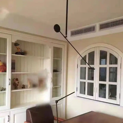 Modern black metal led chandelier living room spherical light