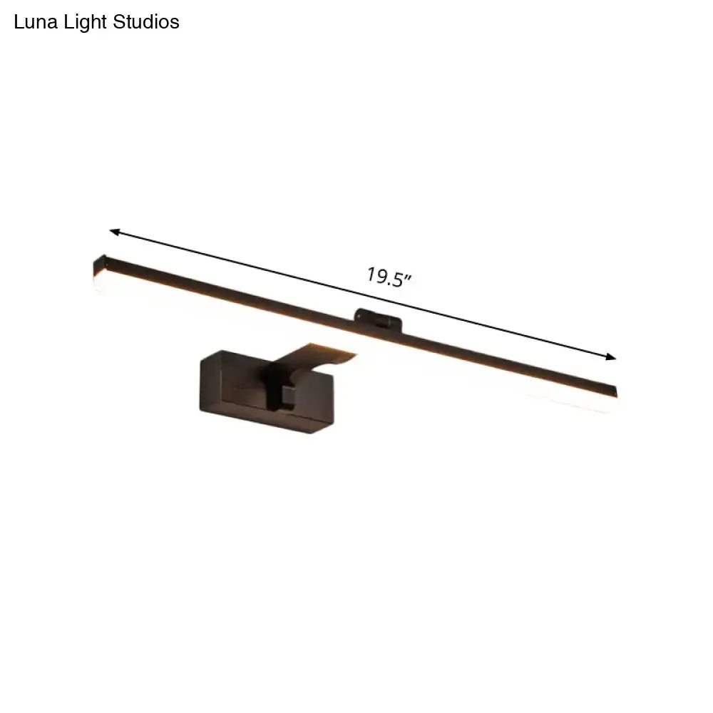 Modern black metal led light fixture warm white bathroom wall lamp