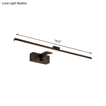 Modern black metal led light fixture warm white bathroom wall lamp