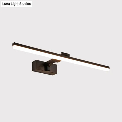 Modern black metal led light fixture warm white bathroom wall lamp