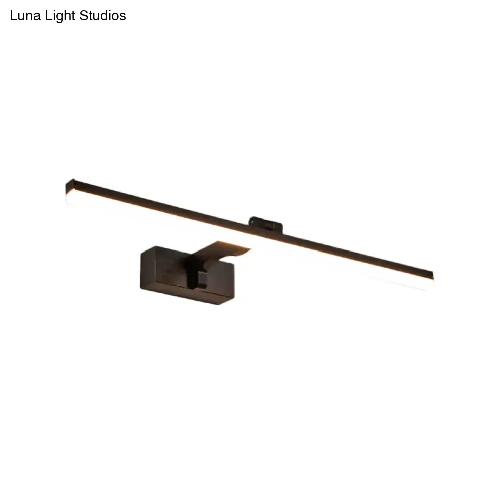 Modern black metal led light fixture warm white bathroom wall lamp