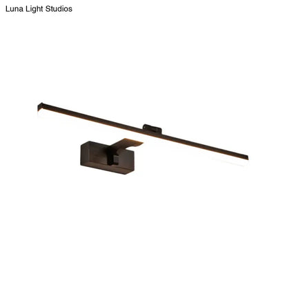 Modern black metal led light fixture warm white bathroom wall lamp