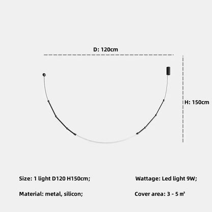 Modern black metal led pendant lights – living room chandelier