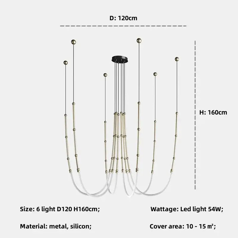 Modern black metal led pendant lights – living room chandelier