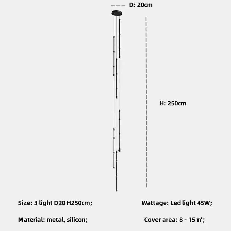 Modern black metal led pendant lights – living room chandelier
