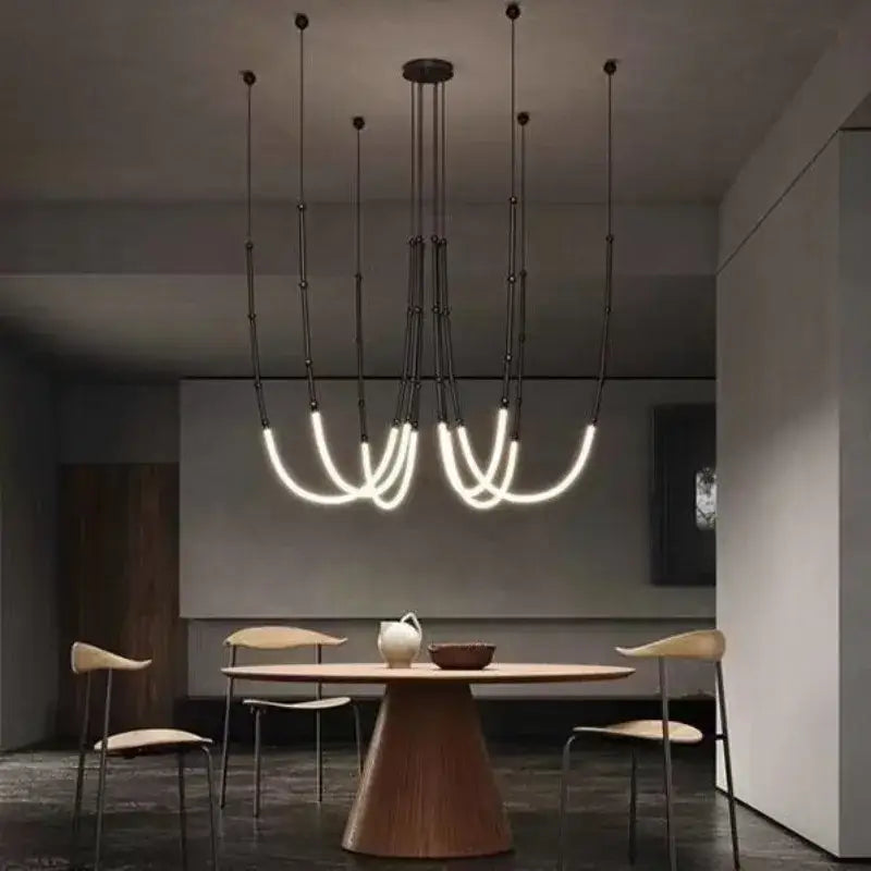 Modern black metal led pendant lights – living room chandelier