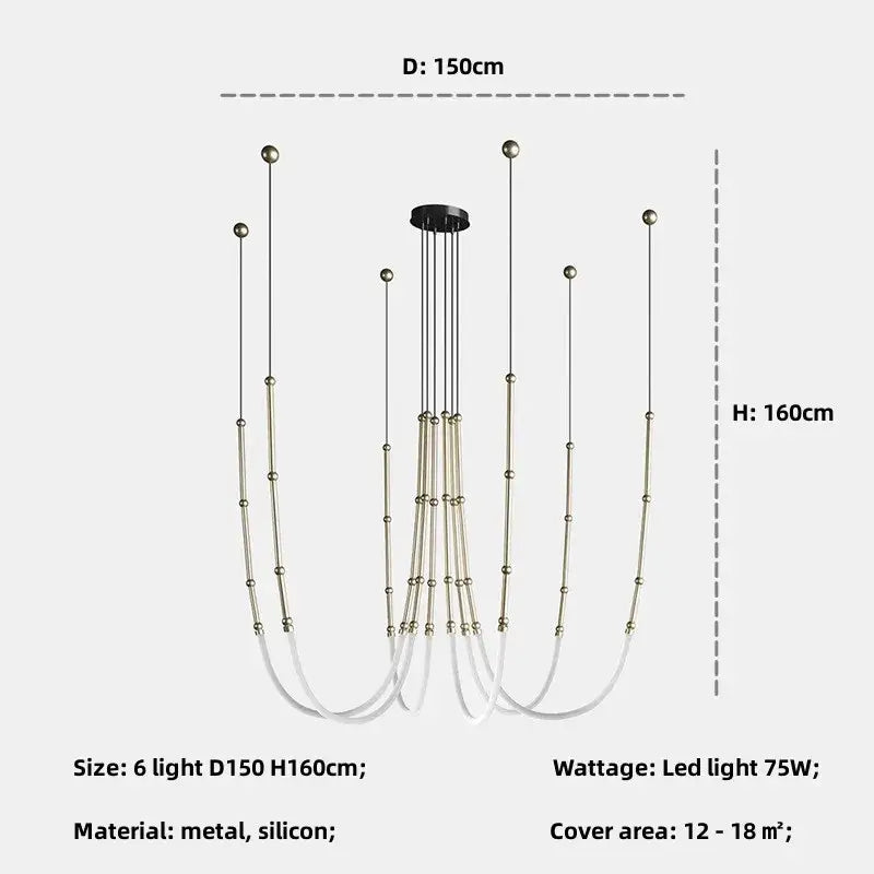 Modern black metal led pendant lights – living room chandelier