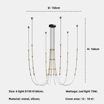 Modern black metal led pendant lights – living room chandelier