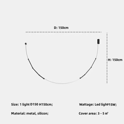Modern black metal led pendant lights – living room chandelier