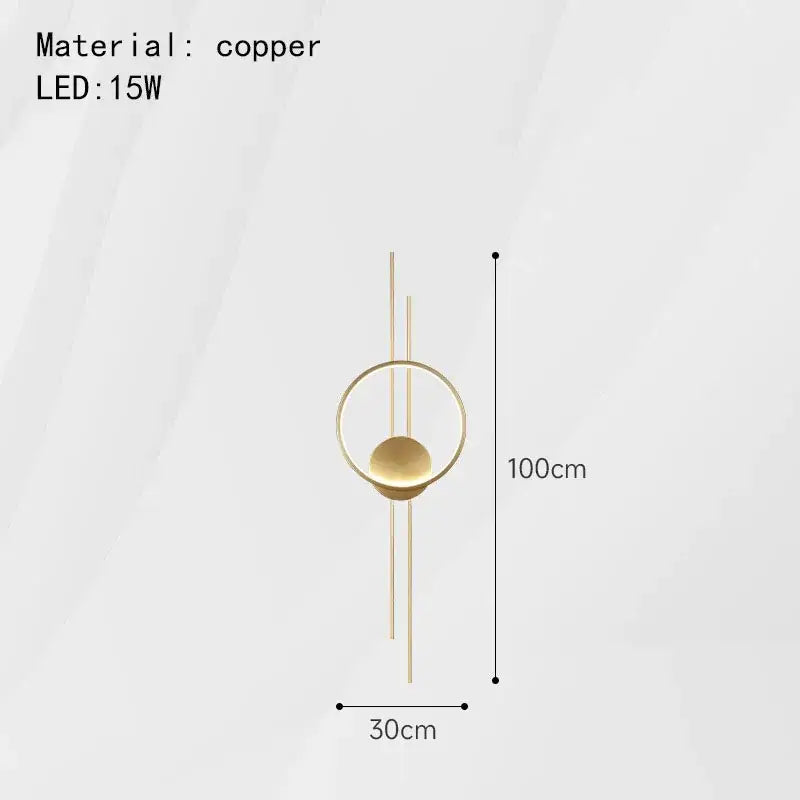 Modern black metal led wall lights bedroom circular ring sconce