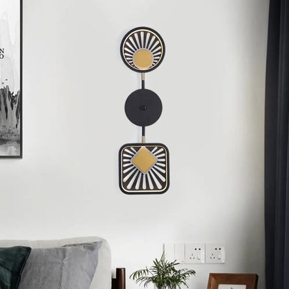DecorBites™ Modern Black Metal LED Wall Sconce for Living Room - Contemporary Sector Design