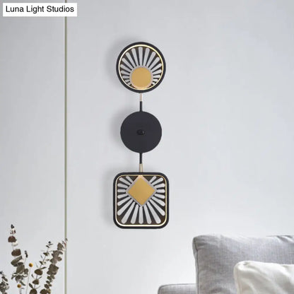 DecorBites™ Modern Black Metal LED Wall Sconce for Living Room - Contemporary Sector Design