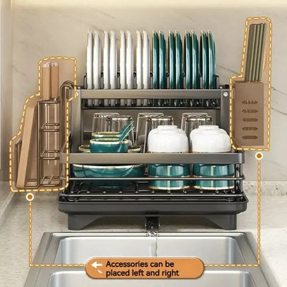 Modern black metal multi tier kitchen counter organizer rack