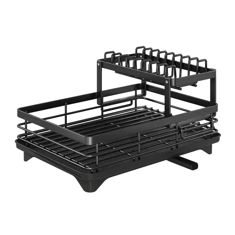 Modern black metal multi tier kitchen counter organizer rack