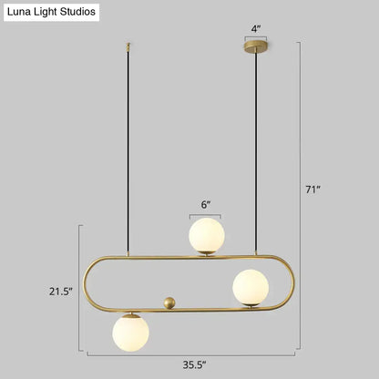 Modern black metal oblong island light – kitchen glass fixture