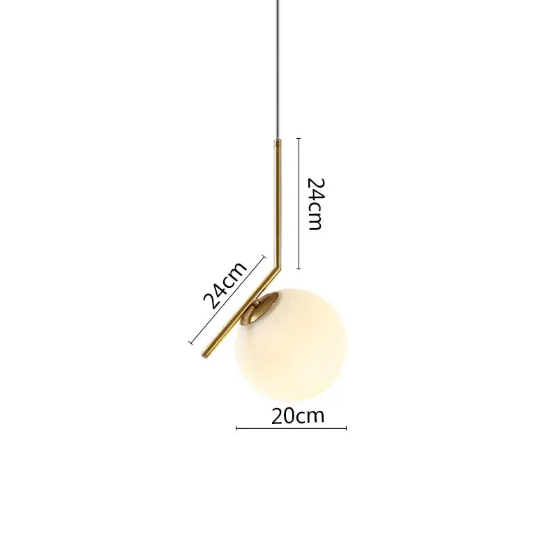 Modern black metal ring pendant light dining room glass globe shade