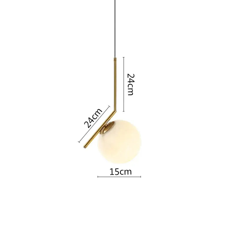 Modern black metal ring pendant light dining room glass globe shade